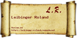 Leibinger Roland névjegykártya